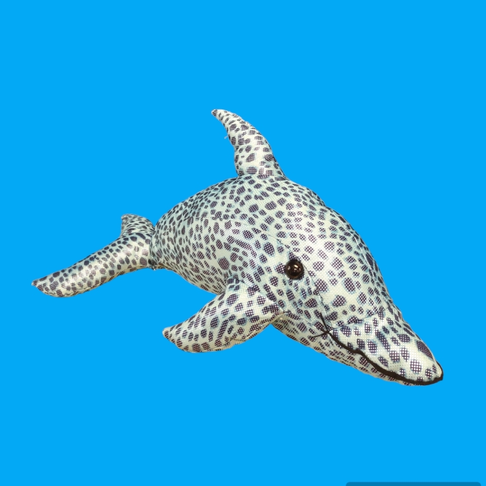 ÷Englewood Colorado spotted dolphin and shimmery Blue Plush Stuff Animal 20in